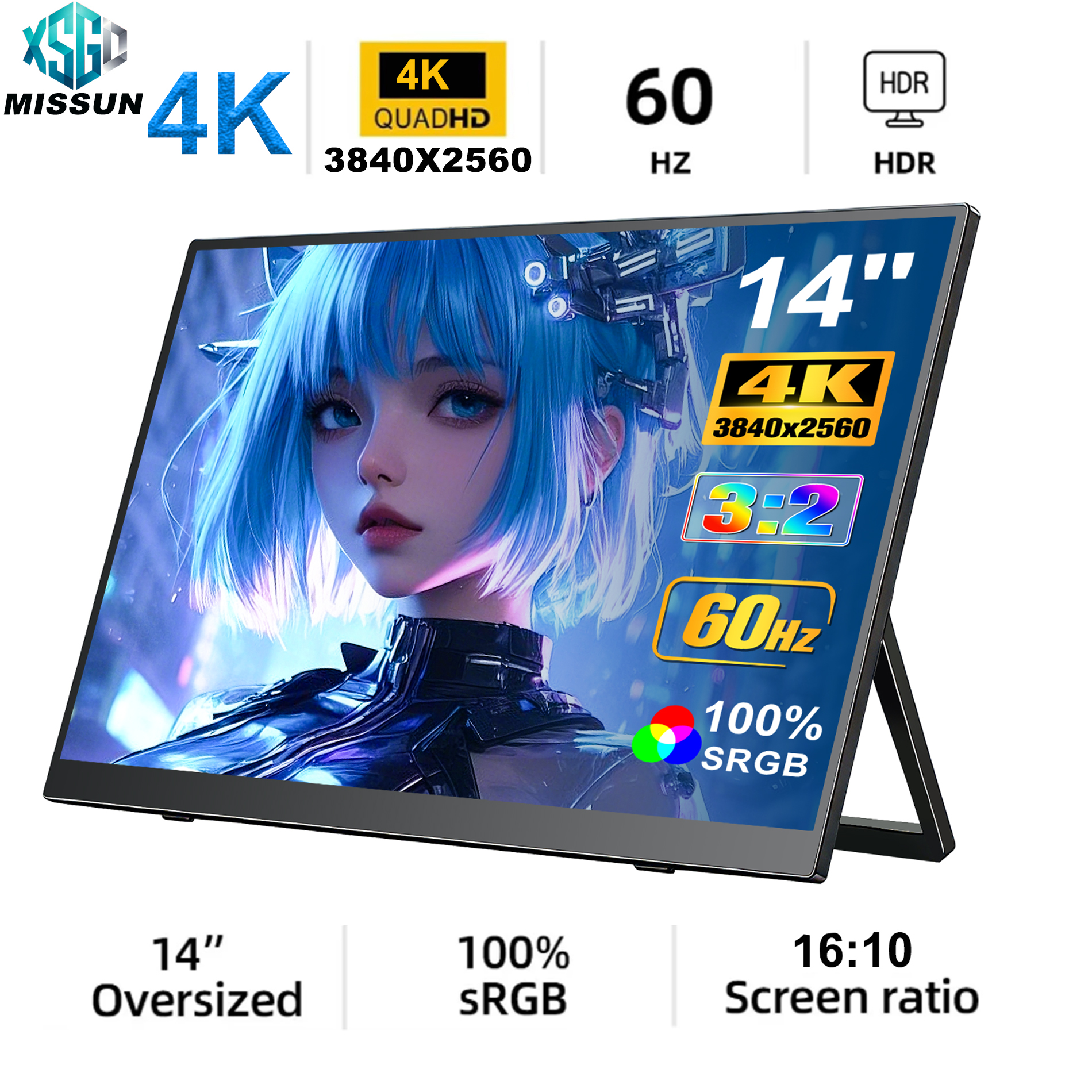 Pc Gaming Second - HOWENS 3840*2560 14-inch 4K Portable Monitor