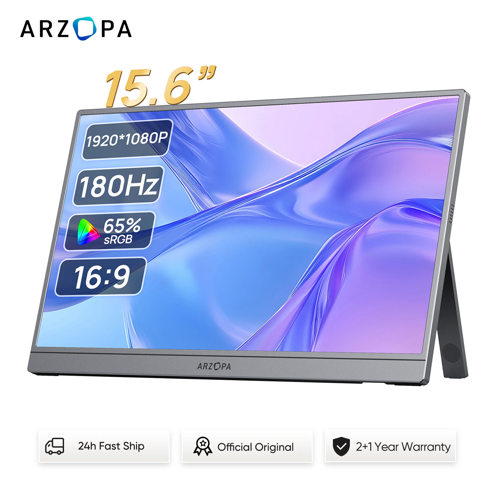 Pc Gaming Second - ARZOPA 15.6 inch 1080P 100%sRGB Grey