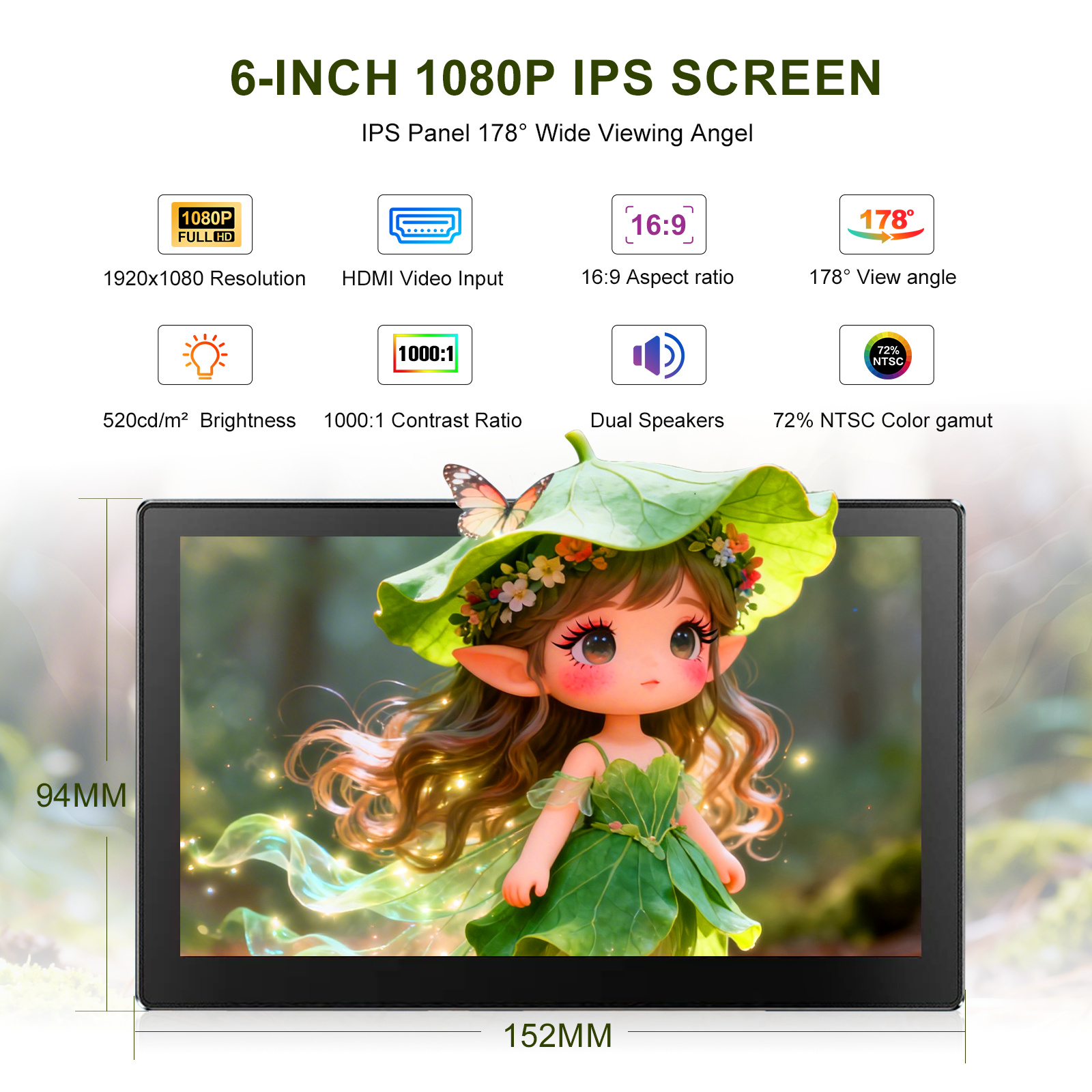 6 Inch Portable Monitor HD 108 - Pc Gaming Second บทวิจารณ์และราคา