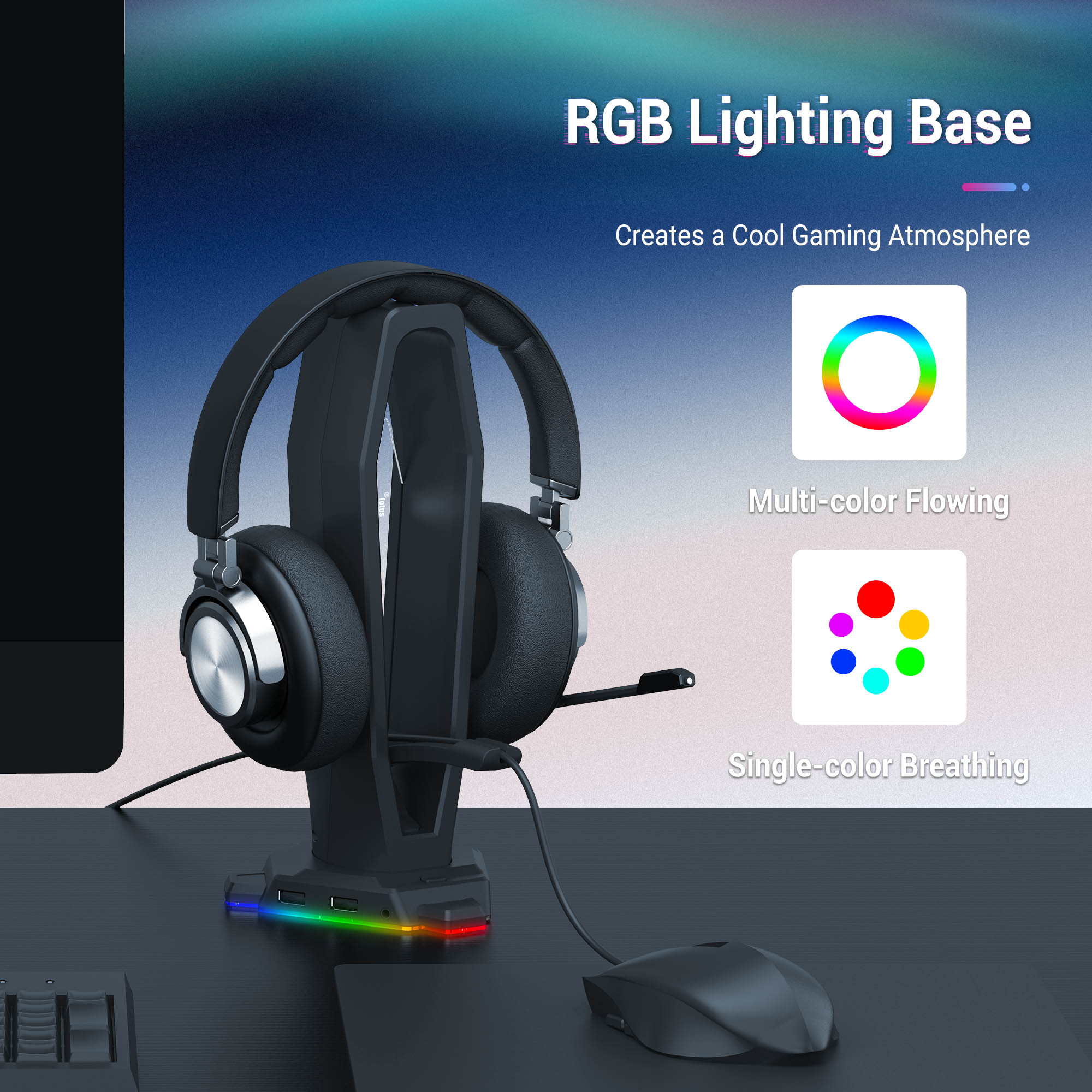 3 in 1 RGB Gaming Headset Hold - Mouse Bungee Holder บทวิจารณ์และราคา