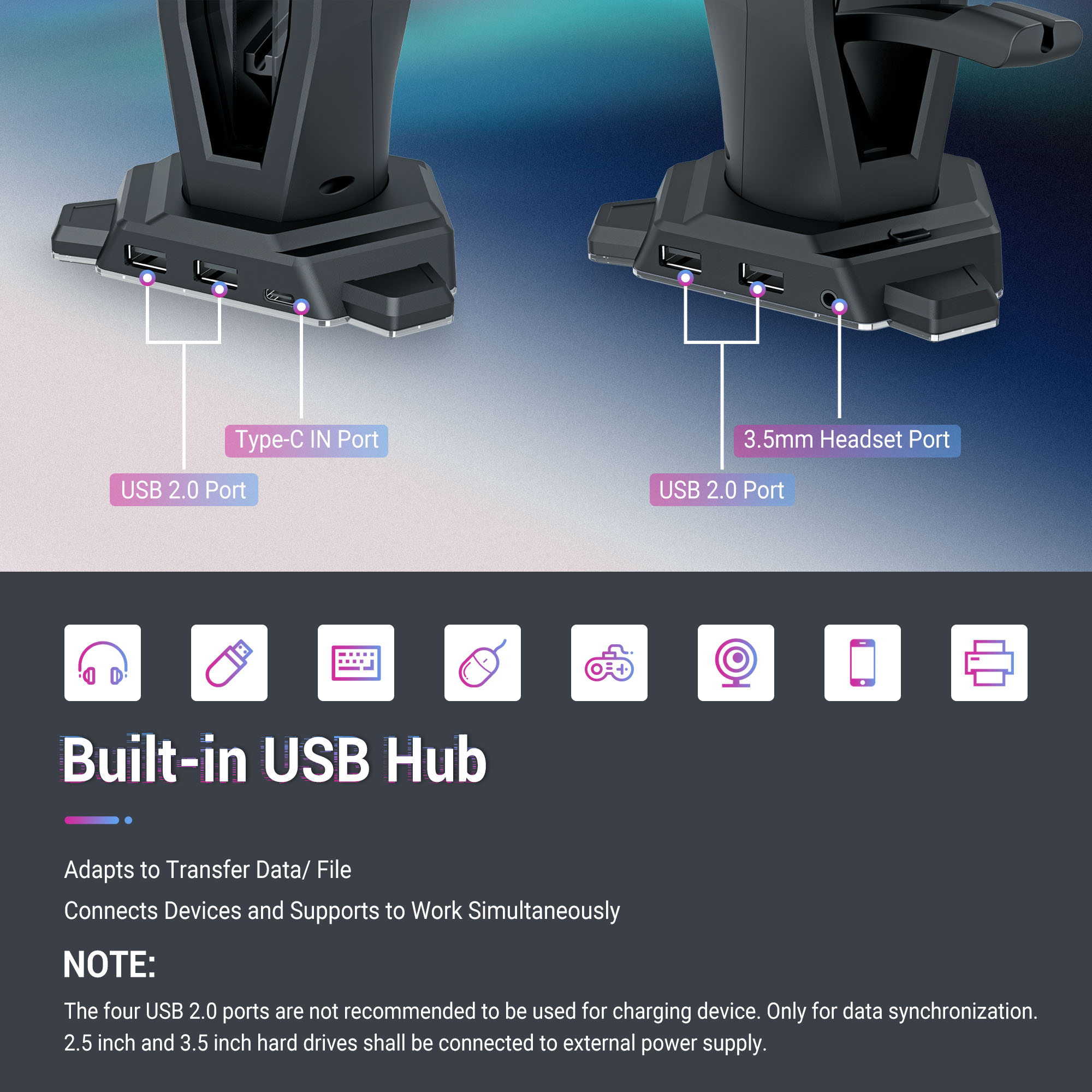 3 in 1 RGB Gaming Headset Hold - Mouse Bungee Holder บทวิจารณ์และราคา